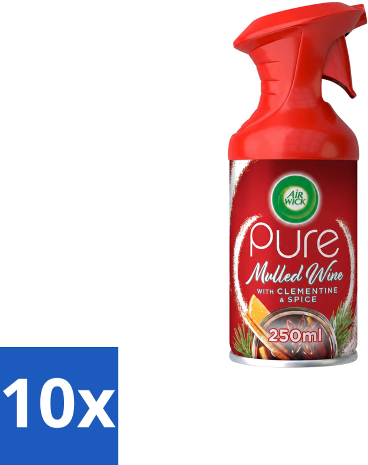 10 x Air Wick – Luchtverfrisser Spray – Pure Mulled Wine – 250 ml - Voordeelverpakking - 10 stuks