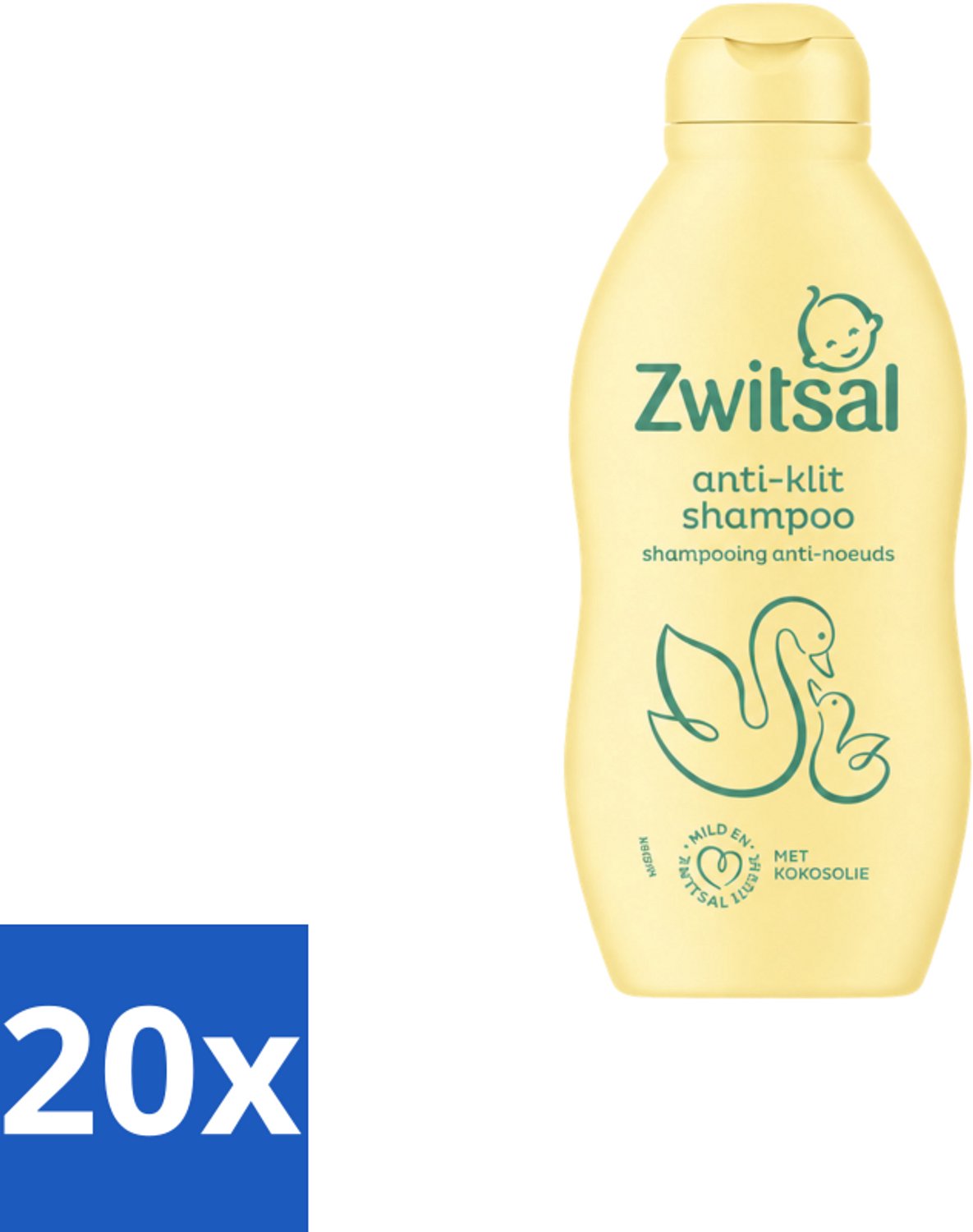 20 x Zwitsal – Shampoo – Anti Klit – 200 ml - Voordeelverpakking - 20 stuks