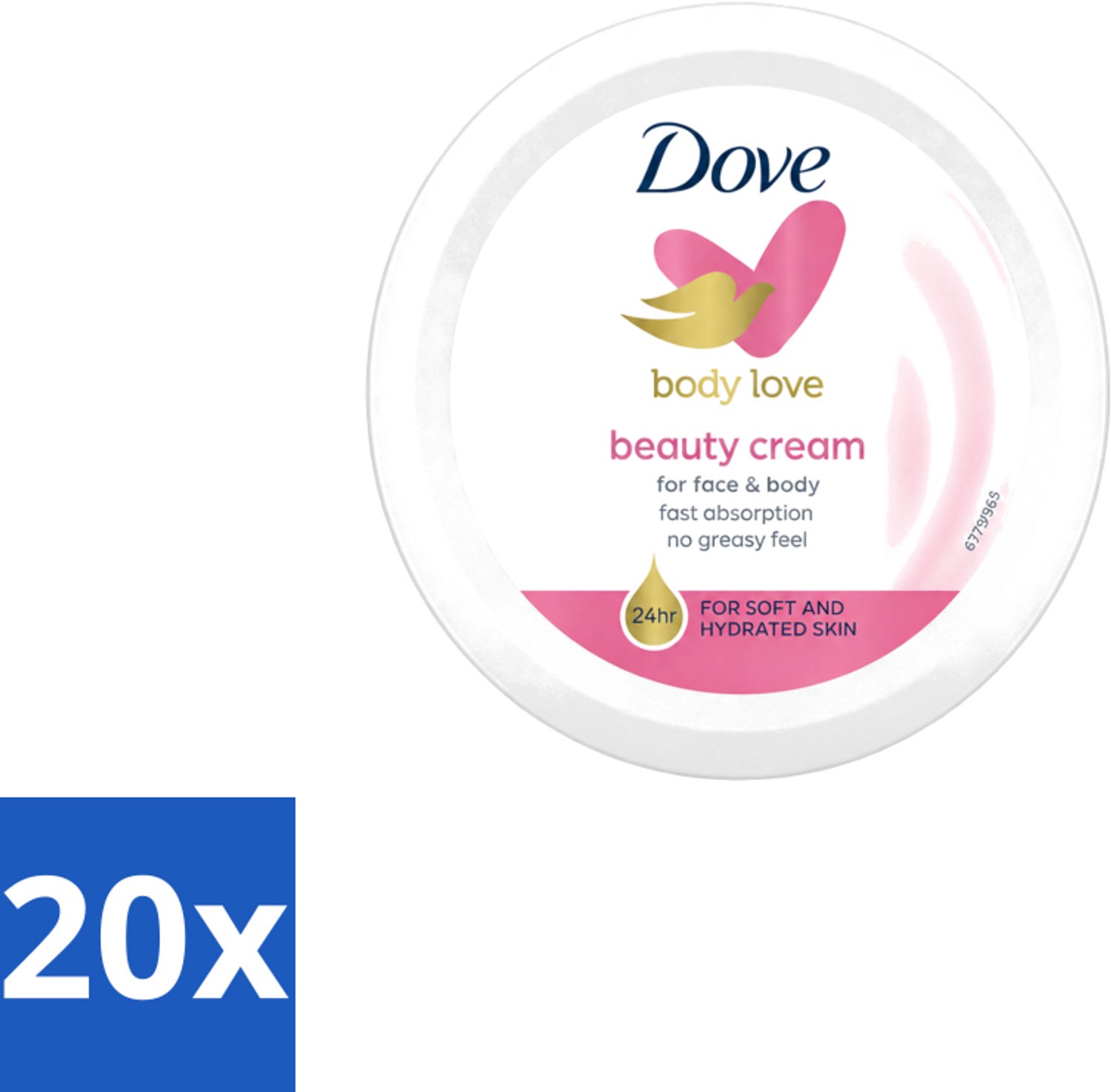 20 x Dove – Bodycrème – Beauty Cream – 75 ml - Voordeelverpakking - 20 stuks