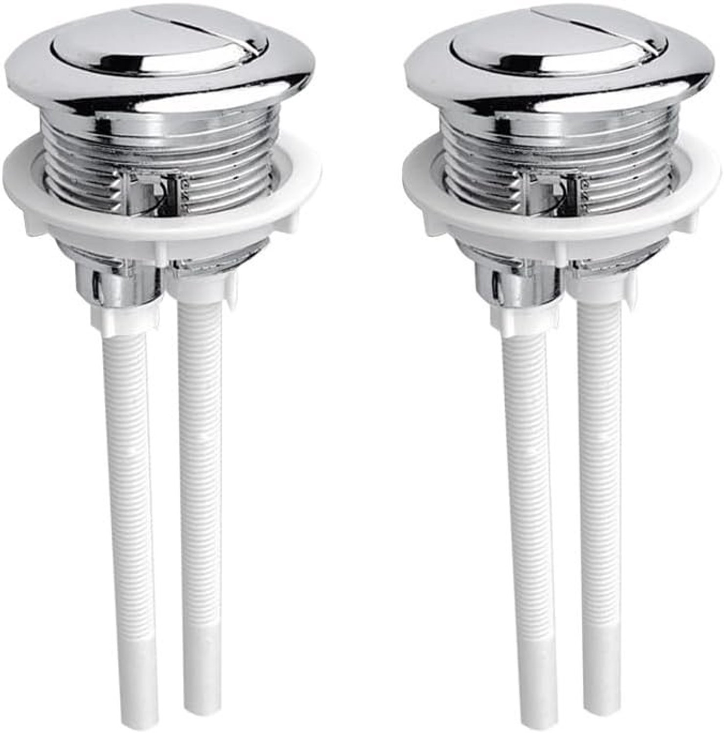 2 Stuks Dubbele Spoelknoppen voor Toiletvervanging, Universele 38mm Knoppen voor 37-44mm Spoelsystemen, Geschikt voor Diverse Toiletten
