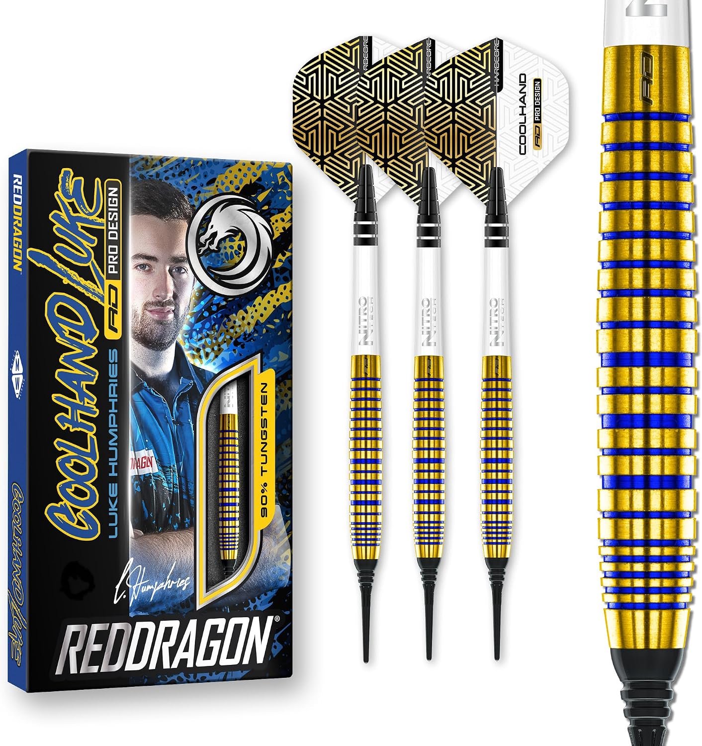 Red Dragon Luke Humphries TX3 Gold 90% - Soft Tip Darts