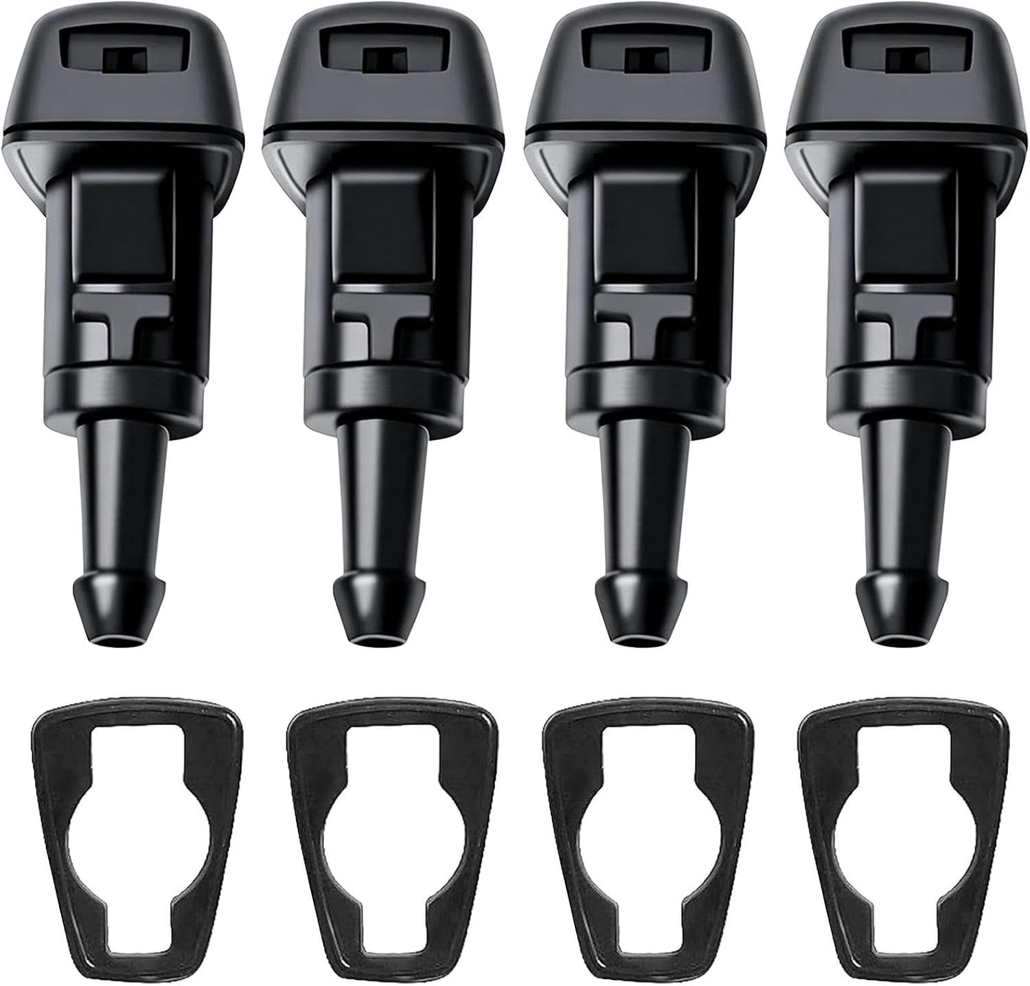 Set van 4 Windscreen Wiper Spray Nozzles voor Auto - Spuitdoppen, Wiper Accessoires en Vervangingsonderdelen voor Effectieve Ruitreiniging