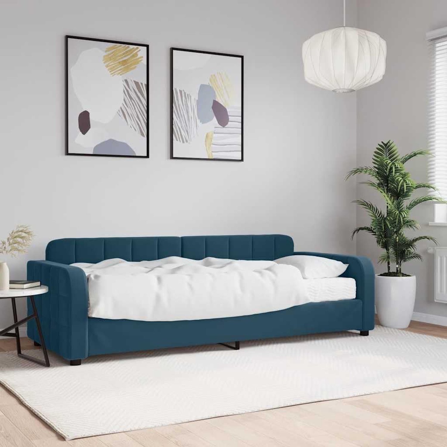 2 in 1 fluwelen slaapbank multifunctioneel model Blauw 80x200 cm