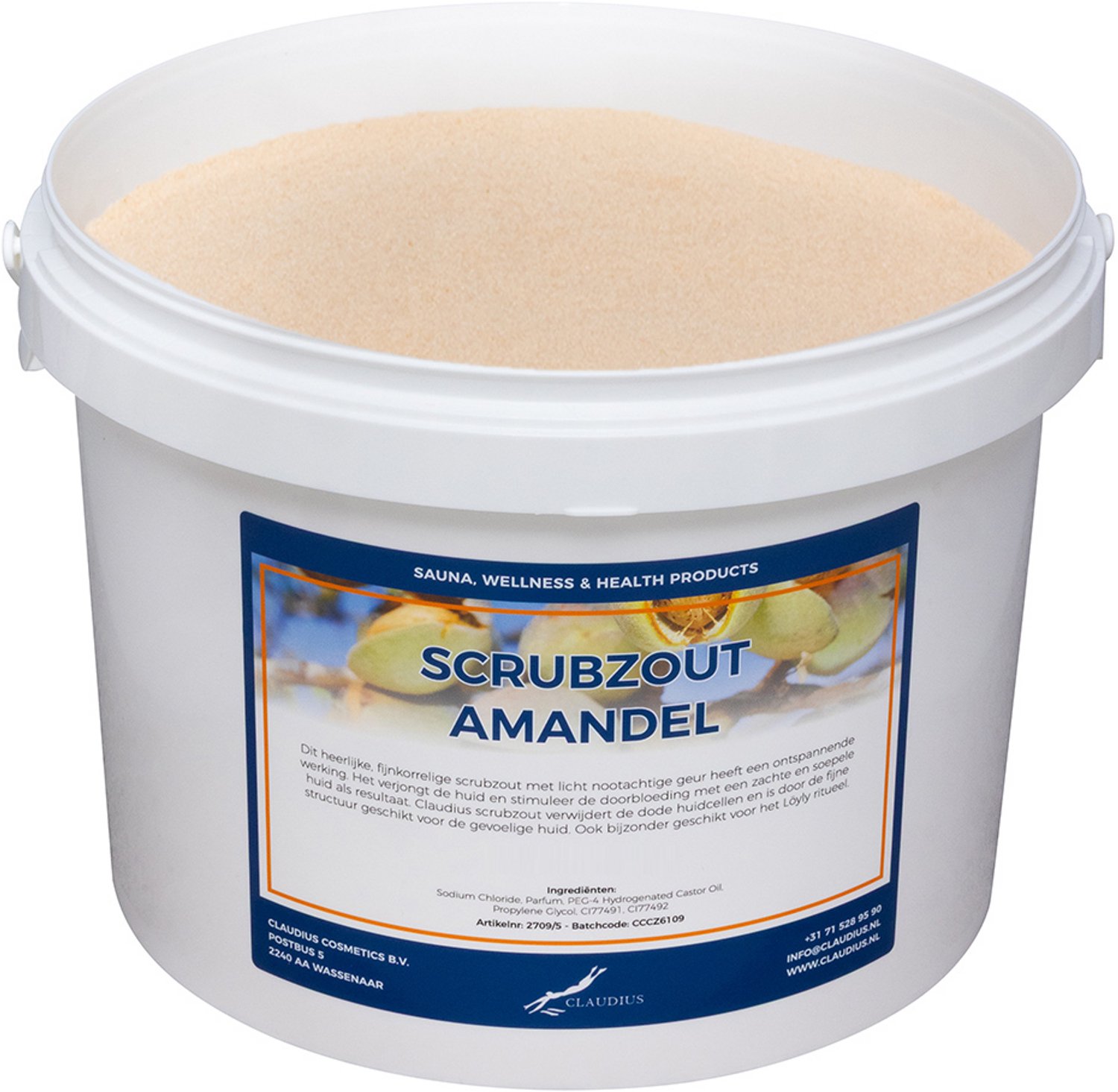 Claudius Scrubzout Amandel 1 KG - Hydraterende Lichaamsscrub - Body Scrub