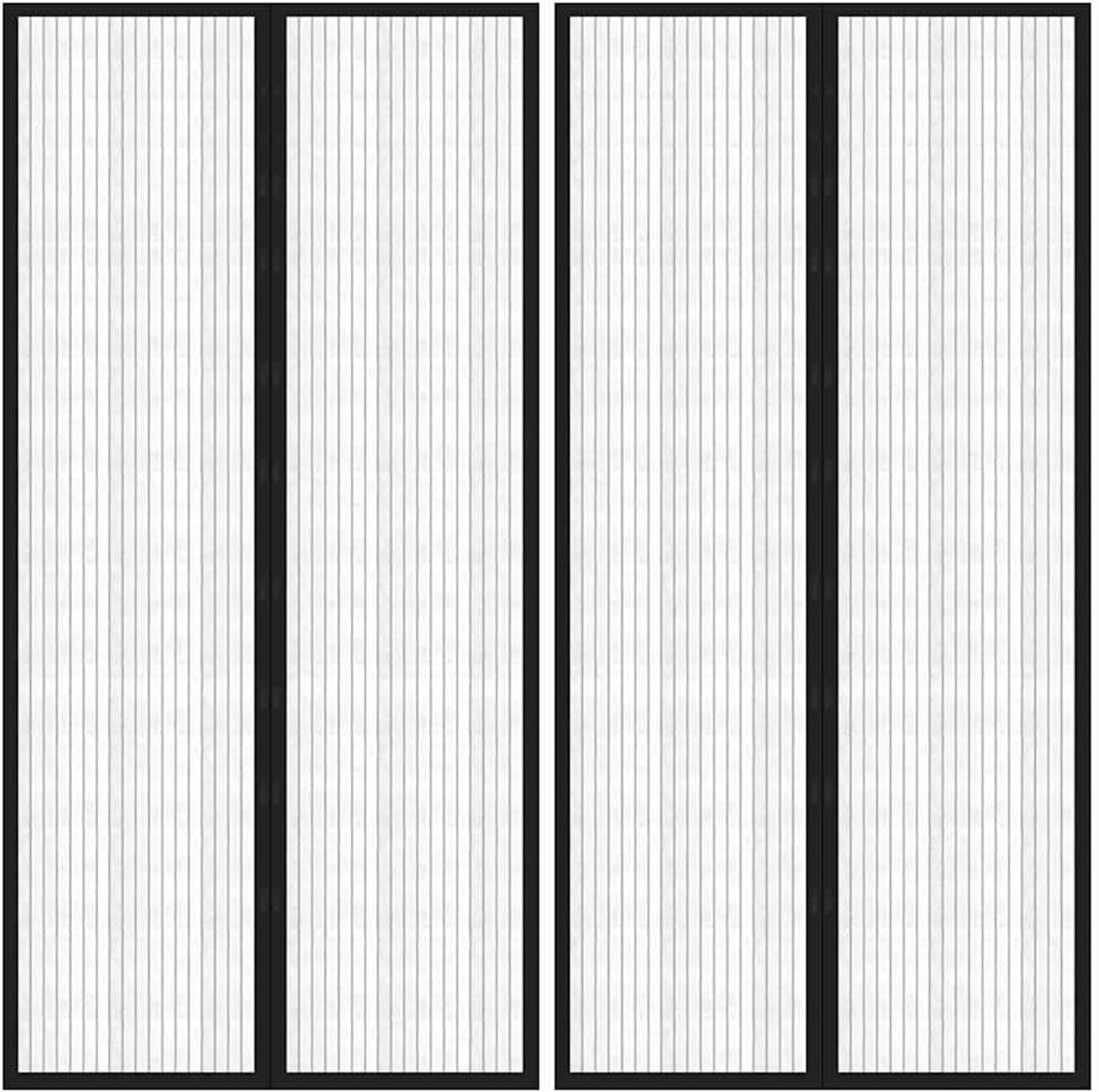 Gordijn magneet zwart 220x100 cm 2 stuks