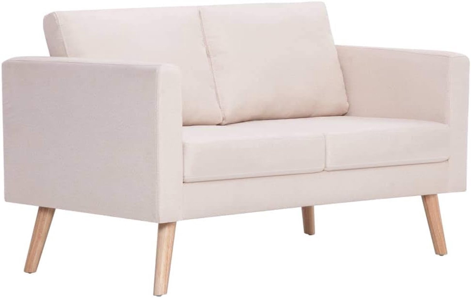2-zitsbank, stof, crèmewit, woonkamerbank, kantoorbank, slaapkamerbank, loungebank voor woonkamer, slaapkamer, logeerkamer
