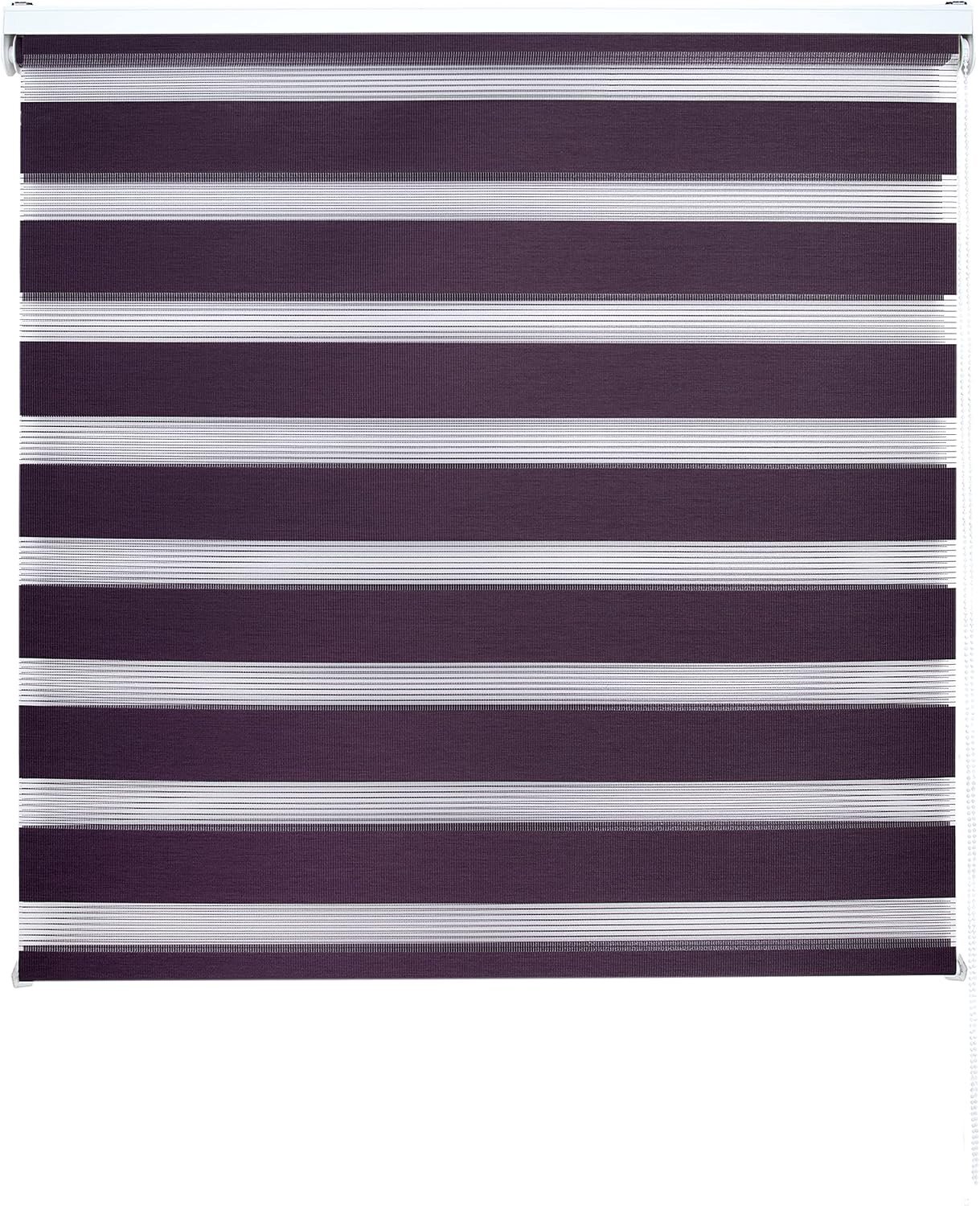 Rolgordijn voor nacht en dag, installatie aan muur of plafond, afmetingen rolgordijn: 140 x 180 cm breedte x lengte/stofmaat: 137 x 175 cm, paars, rolgordijn voor raam 's