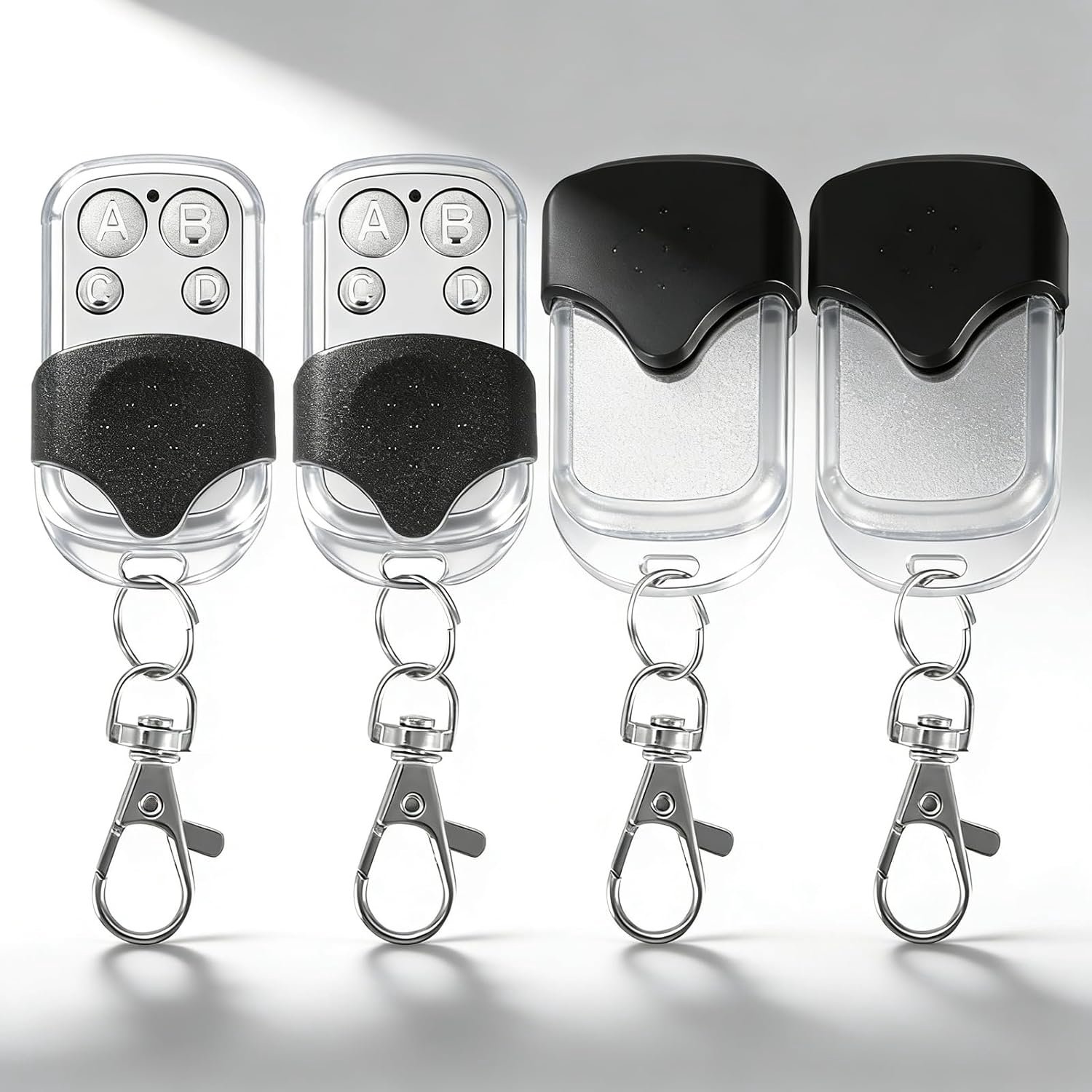 Entry Afstandsbediening Autosleutel Fob Vervanging, 4 Stuks Universele Klonen Draadloze Afstandsbediening Sleutelhanger voor Auto Garage Deur Poort 433.92mhz, Gemakkelijk