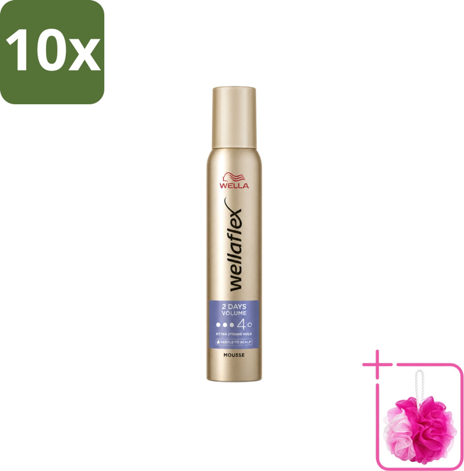 10 x Wella – Flex 2 Days Volume – Haarmousse – 200 ml - Bulkverpakking - 2 dagen volume - Douchemop - Haarmousse
