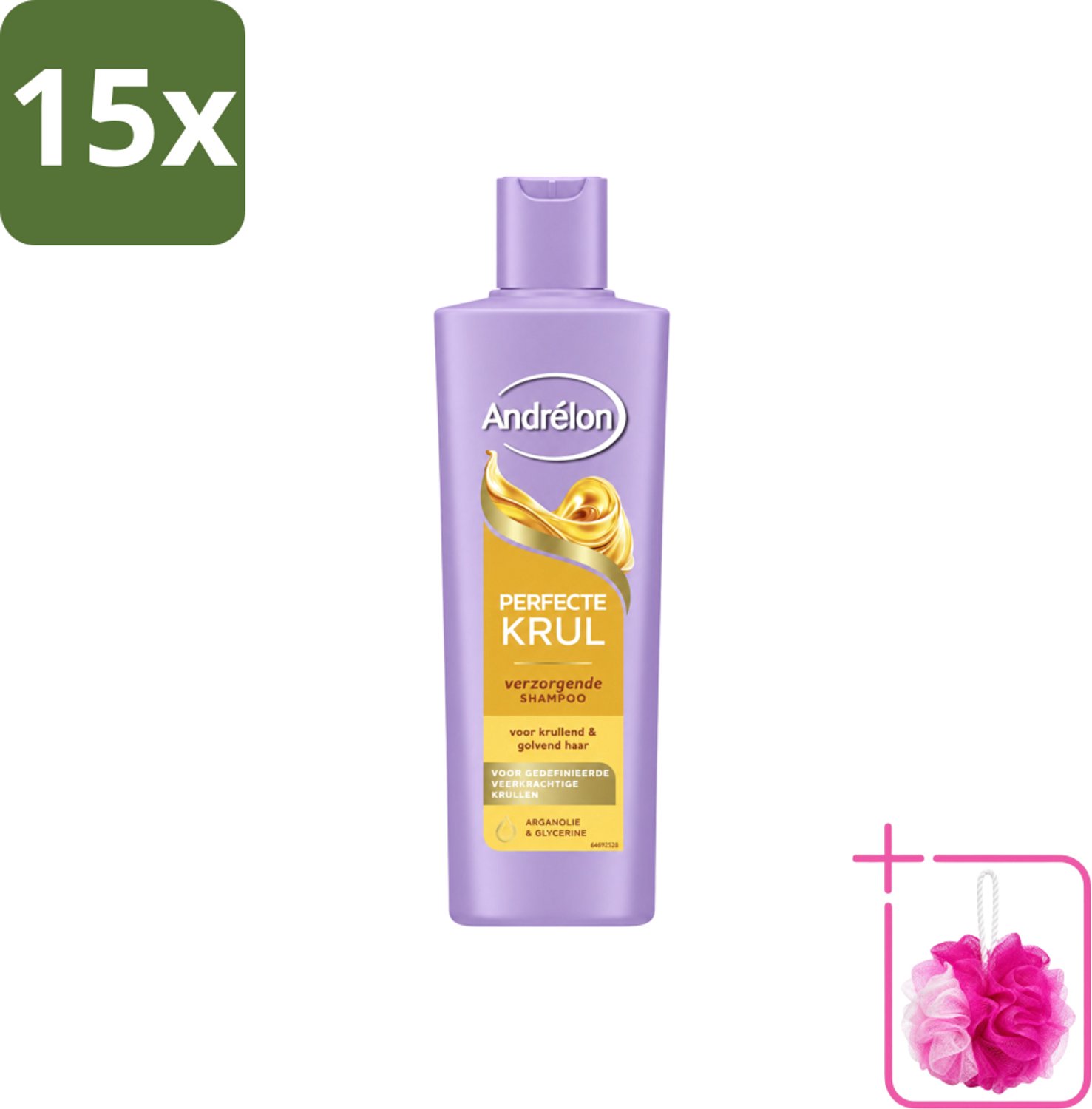 15 x Andrélon – Shampoo – Perfecte Krul – 250 ml - Bulkverpakking - Krullen verzorging - Douchemop - Krulshampoo