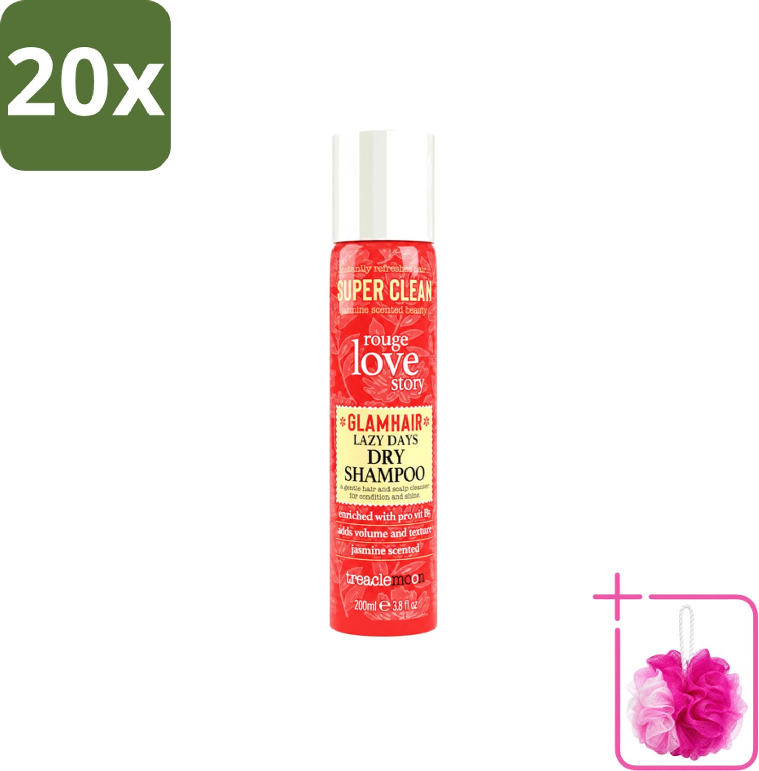 20 x Treaclemoon – Droogshampoo – Rouge Love – 200 ml - Bulkverpakking - Droogshampoo - Douchemop - Haar verzorging