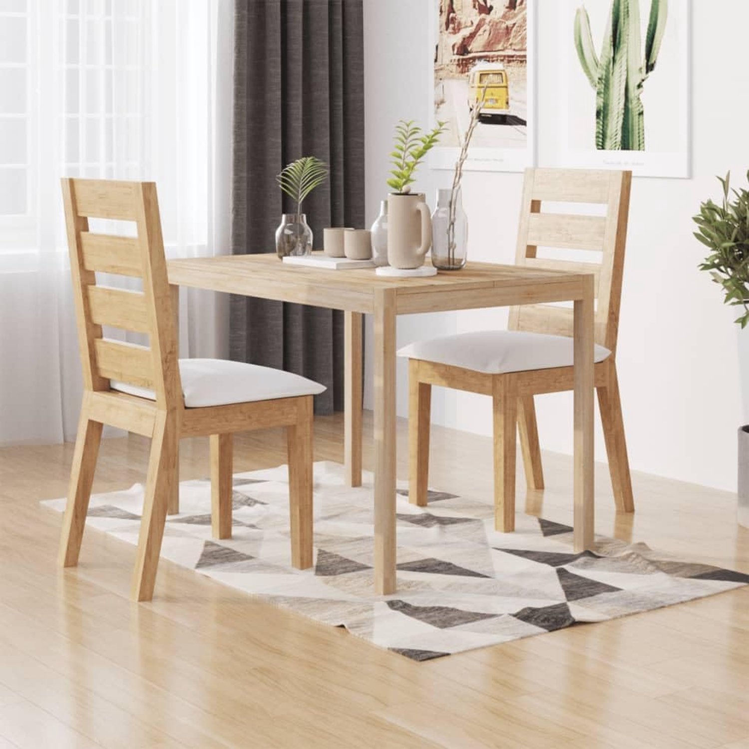 Houten eettafel, acaciahout, 110 x 70 x 75 cm, met groot tafelblad, robuuste en stabiele houten tafel van acaciahout, voor eetkamer en woonkamer, natuurlijk materiaal met duurzaam