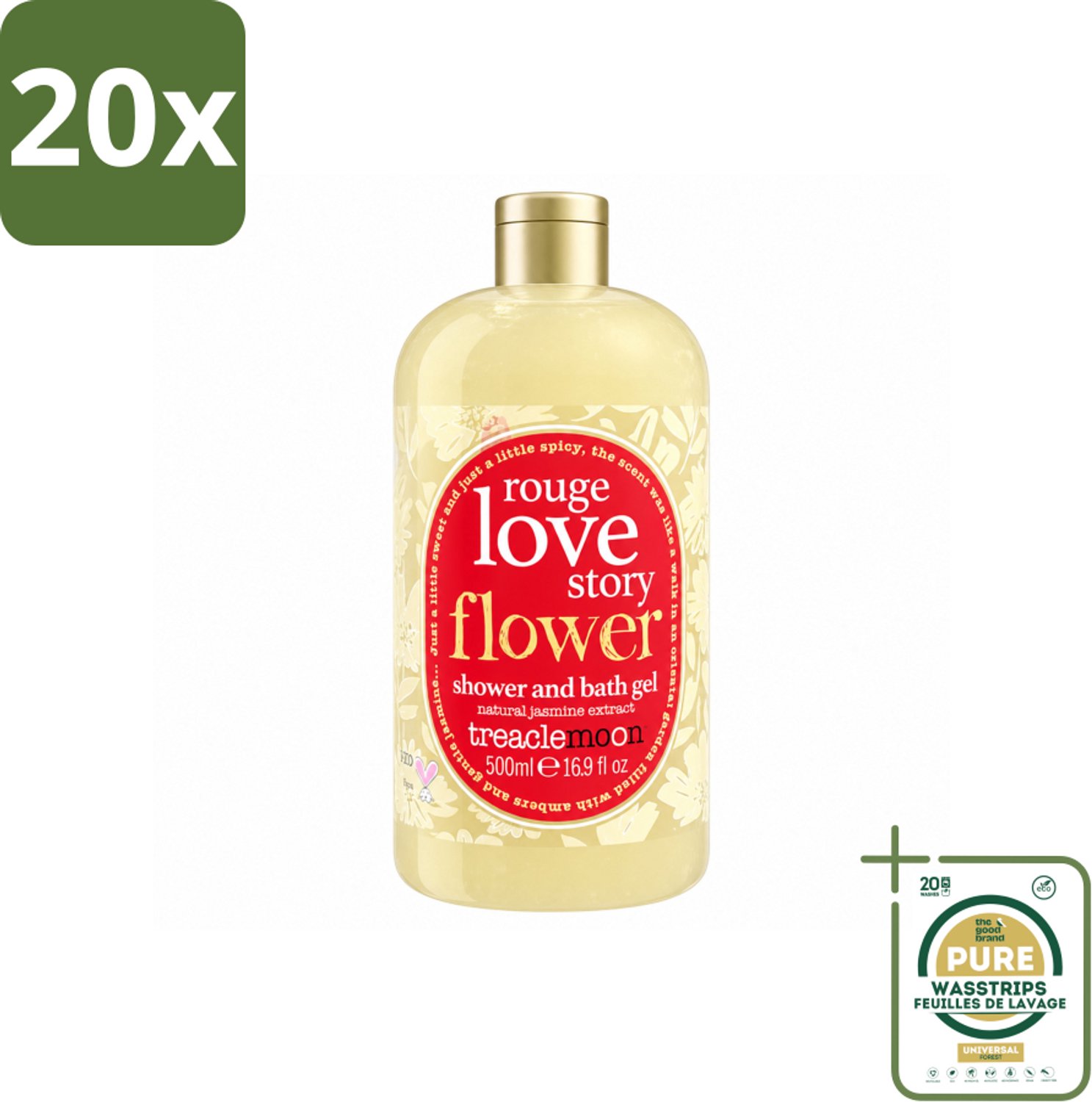 20 x Treaclemoon – Bad- & Douchegel – Rouge Love Story – 500 ml - Wasstrips - Bad En Douchegel - Bad En Douche - Badgele - Douchegel - Gember