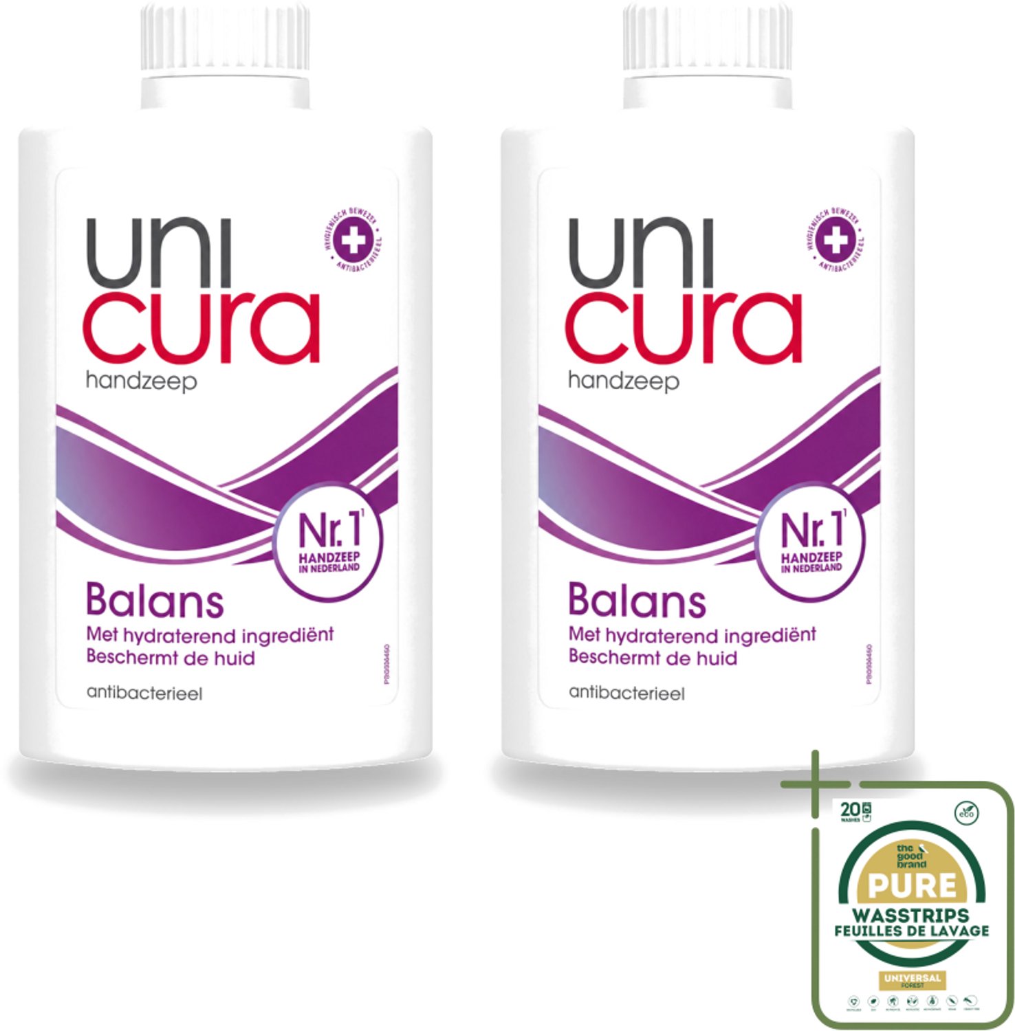 2 x Unicura – Vloeibare Zeep Navulling – Balans – 250 ml - Wasstrips - Handzeep - Antibacterieel - Handhygiëne - Zeep Navulling - Hand Reinigen