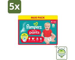 5 x Pampers - Baby-Dry Pants - Luierbroekjes - Maat 4 (9-15 kg) - Extra Droog - 90 Luiers - Grootverpakking - Vaatwasstrips - Baby Luier - Droge Luier - Luier 9-15 Kg - Luier Voor Baby - Luier Tegen Lekken