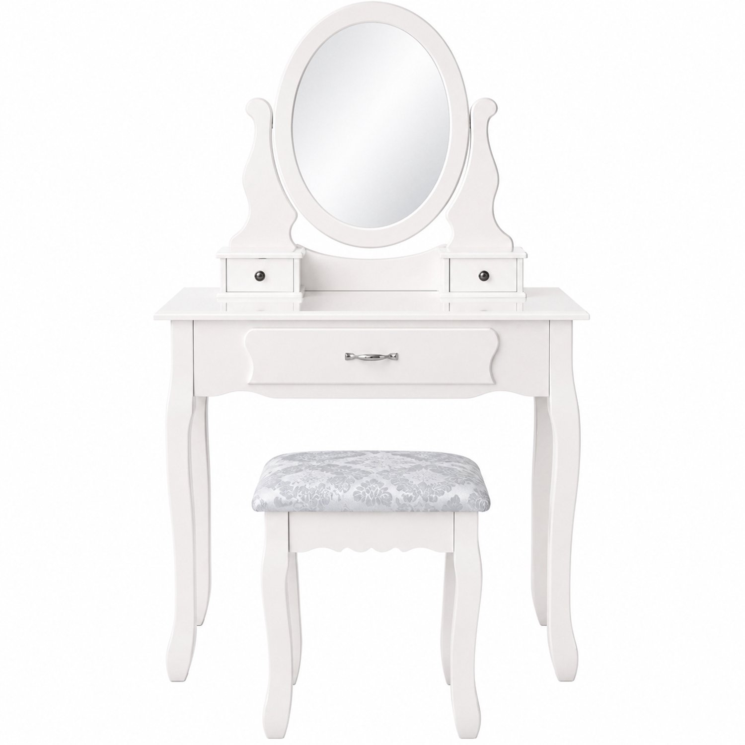 Prime Home Make up tafel - Kaptafel - Make up spiegel - Opmaak tafel - Met spiegel en krukje - Prinsessenkamer - 136 x 75 x 40cm - Wit