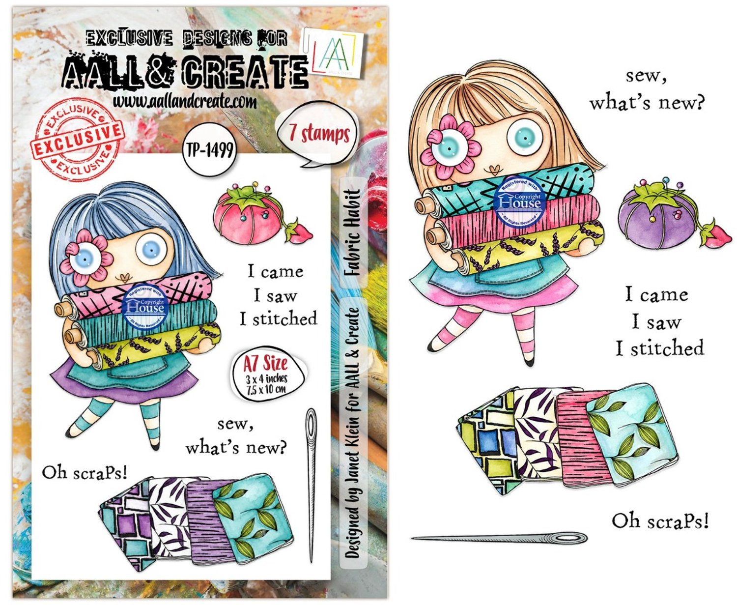 Aall & Create clearstamps A7 - Fabric habit