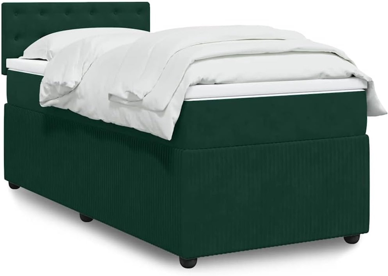 Boxspring met pocketvering donkergroen 100x200 cm