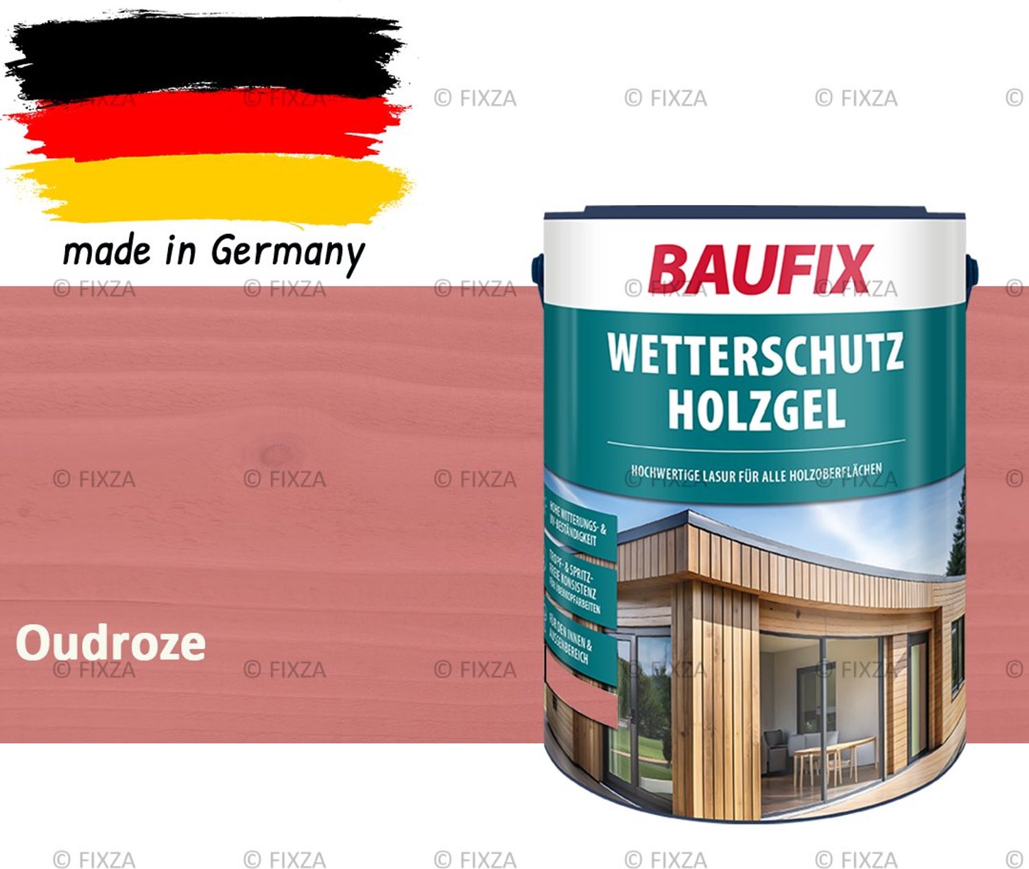 BAUFIX Buitenbeits – Oudroze – Zijdeglans – 5 Liter – Voor Schutting, Tuinhuis & Blokhut – UV- & Weerbestendig