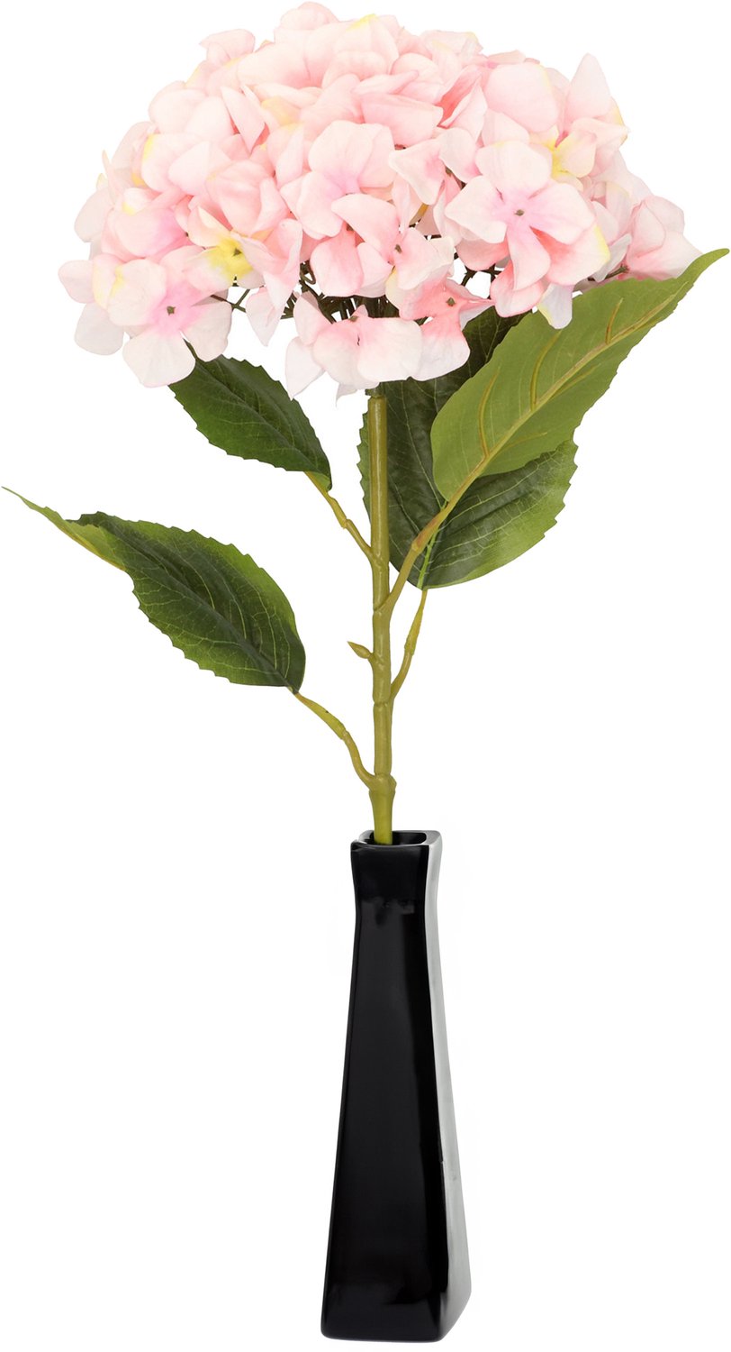DK design Kunstbloem Hortensia tak - lichtroze - 109 cm - losse steel - Kunst zijdebloemen