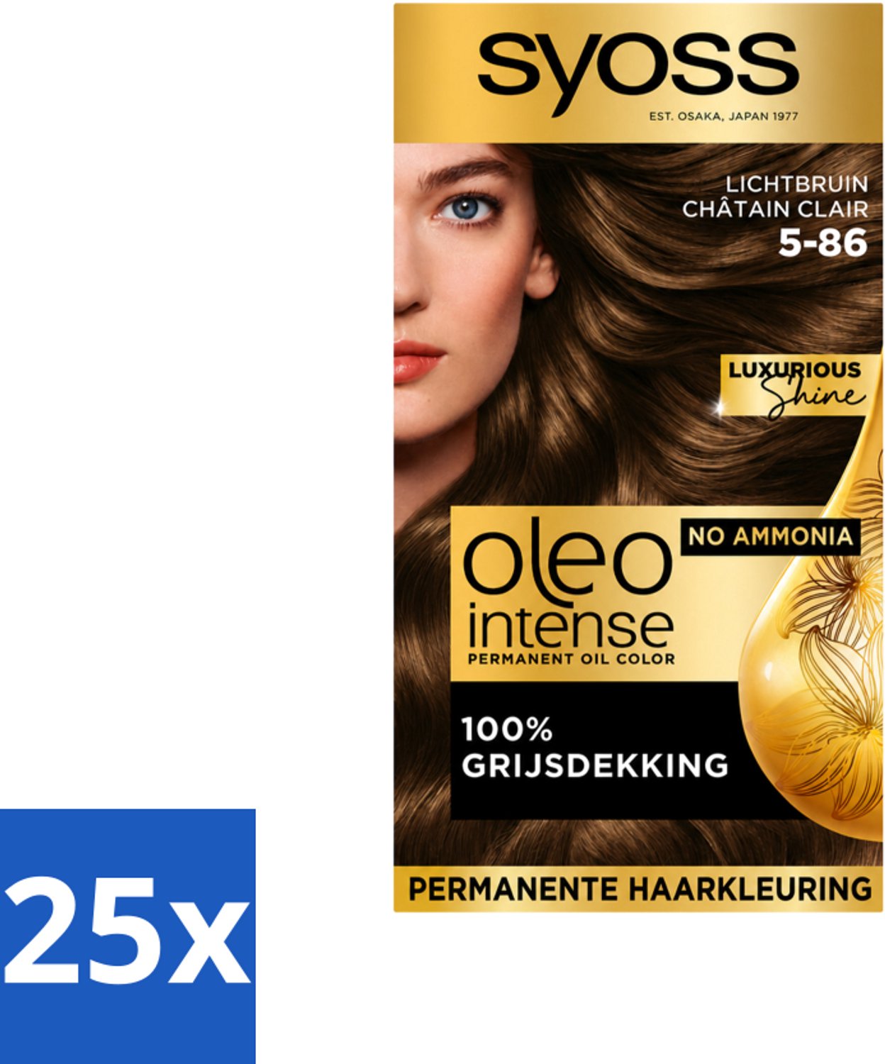 Syoss Oleo Intense - Haarverf - 5-86 - Licht Bruin - 115ml x 25