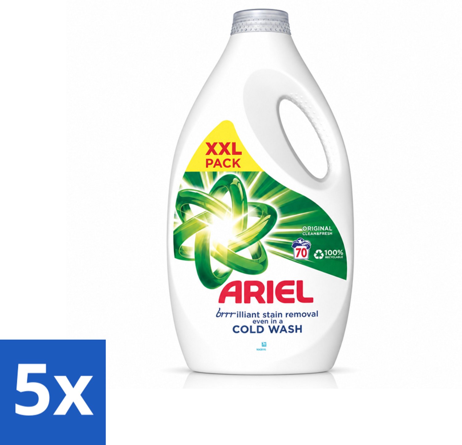 5 x Ariel - Wasmiddel - Original - 70 Wasbeurten - 2,45 liter - Voordeelverpakking - 5 stuks