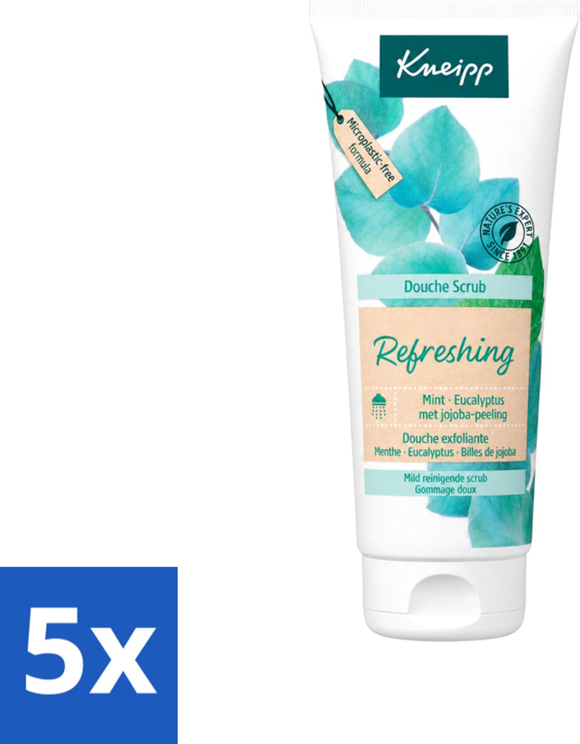 5 x Kneipp - Douche scrub - Refreshing - Mint & Eucalyptus - 200 ml - Voordeelverpakking - 5 stuks