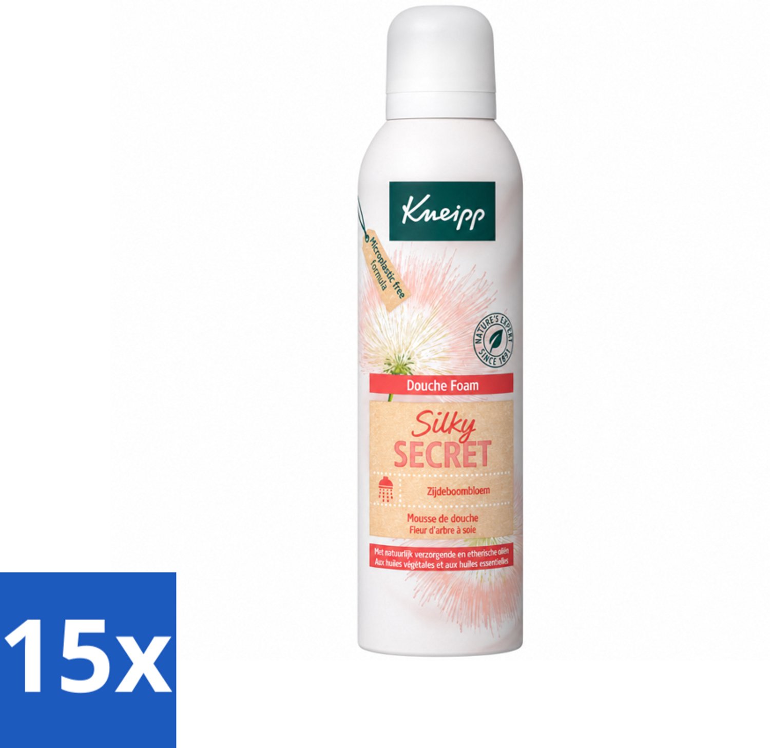 15 x Kneipp - Douche schuim - Silky Secret - Zijdeboombloesem - 200 ml - Voordeelverpakking - 15 stuks