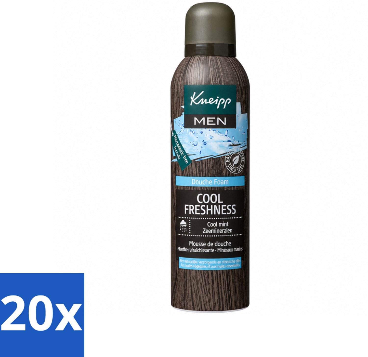 20 x Kneipp - Douche schuim - Men Cool Freshness - Frisse geur - 200 ml - Voordeelverpakking - 20 stuks