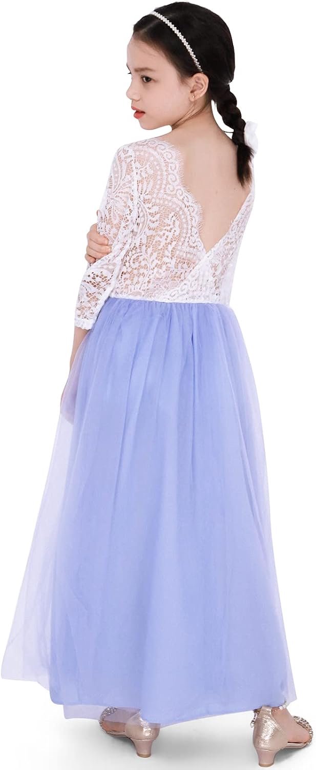 Jurken Rugloos Kant Tule Elegante Prinses Formele Doop Trouwjurk Avondjurk Feestjurk