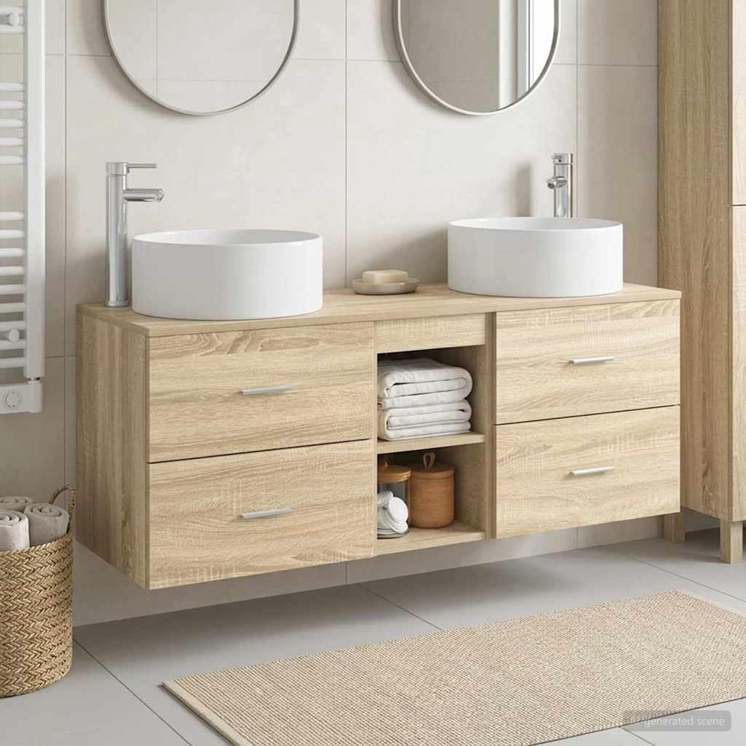 Badkamermeubelset 3 STK. Sonoma eiken 49,5 x 44,5 x 65,5 cm
