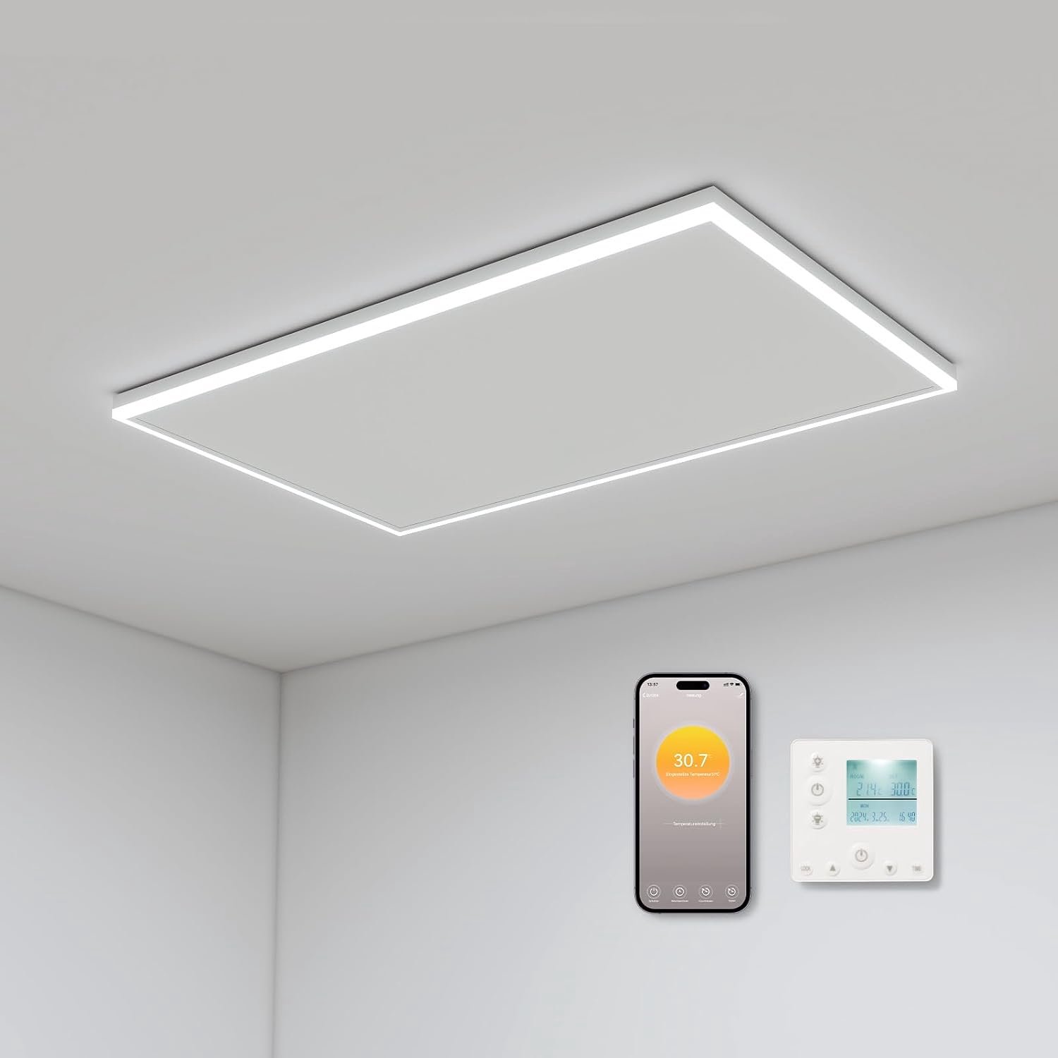 Bol.com QH-HL Serie Wifi infraroodpaneel met led verlichting 63 x 128 cm - 840Watt aanbieding