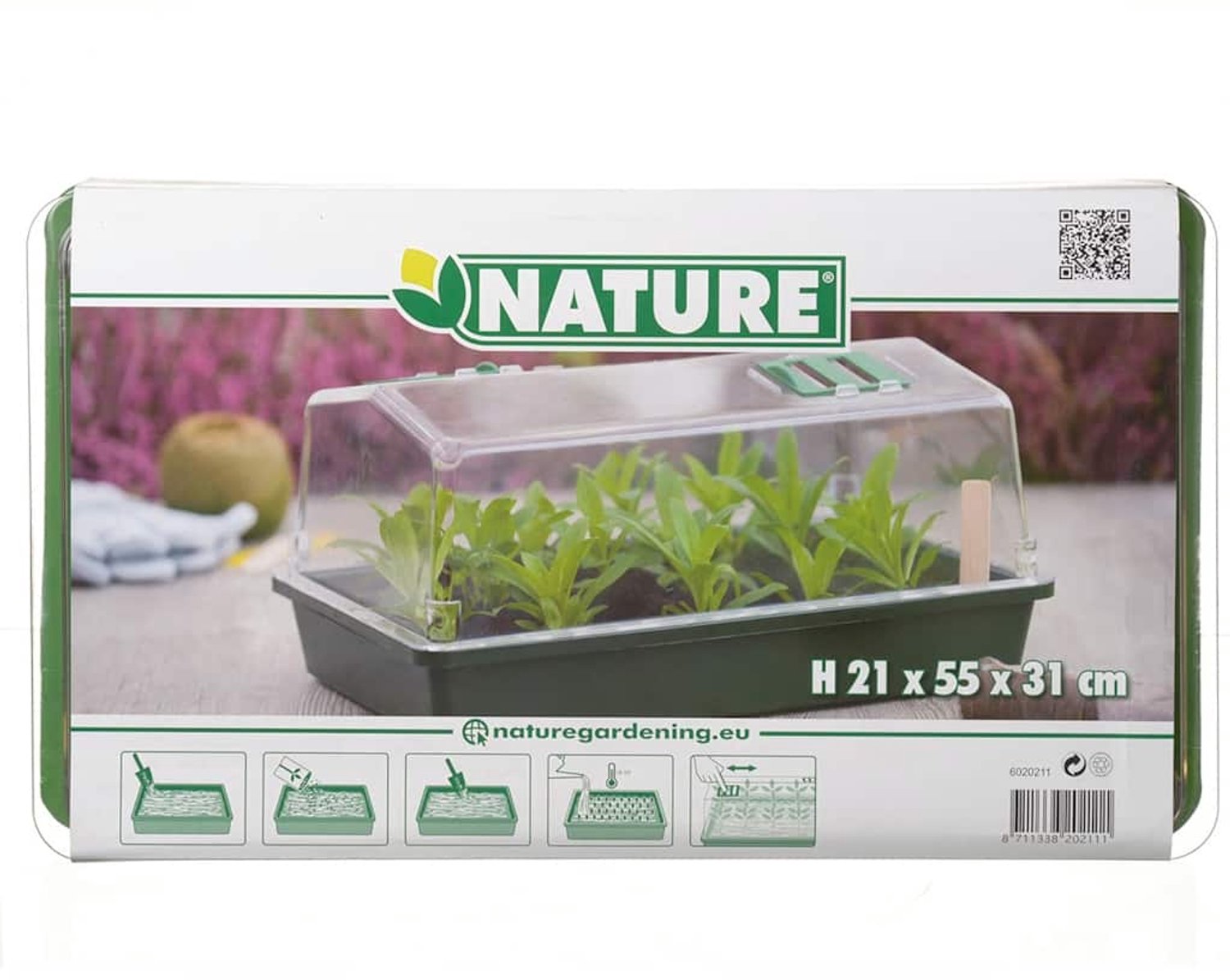 Talen Tools Nature Mini-serre (avec aération) - H22 x 55 x 31cm - Vert