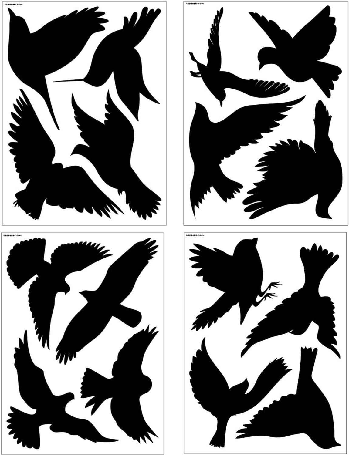 Raamstickers, 16 Kolibrie Vogelsilhouetten, Dubbelzijdig Bedrukt, Voorkomt Vogelaanvaringen