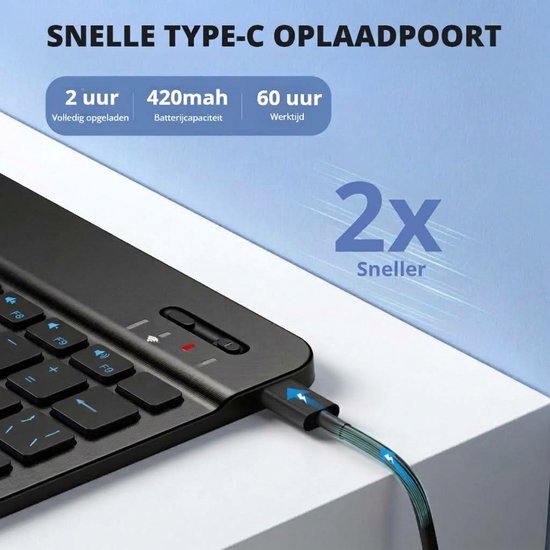 TRANSNECT - Tablet Toetsenbord Hoes - Geschikt voor Apple iPad 11 2025 A16 / iPad 10e generatie (2022) 10.9 inch - QWERTY Bluetooth Keyboard Bookcase - Zwart — cadeau in Telefoon & Tablet - foto 6