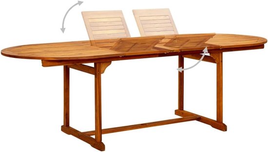 Massief acaciahout, uittrekbaar (160-240) x 100 x 75 cm, eettafel voor buiten voor terras en balkon, weerbestendig en duurzaam — afbeelding 4