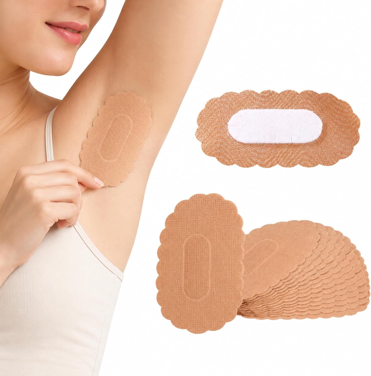 Ultra-dunne onderarm zweetpads voor mannen en vrouwen, 20 wegwerp zweetkussens, ademend en absorberend voor kleding, ideaal tegen zweetvlekken