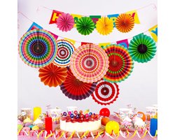 12-delige Papieren Ventilator Decoratie Set - Feestdecoratie voor Verjaardagen en Bruiloften
