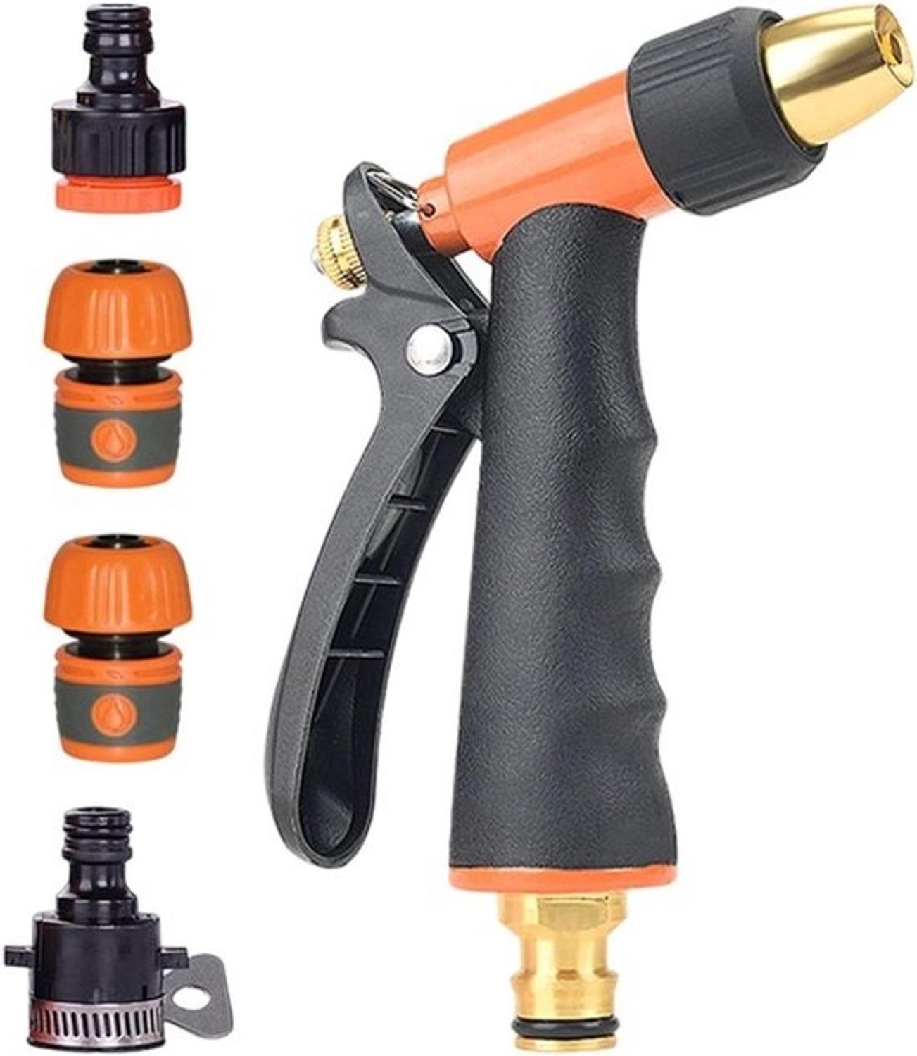 Hogedrukslangmondstuk - Handsproeier - Buiten schoonmaken - Ergonomisch handvat - 30 cm - Zwart