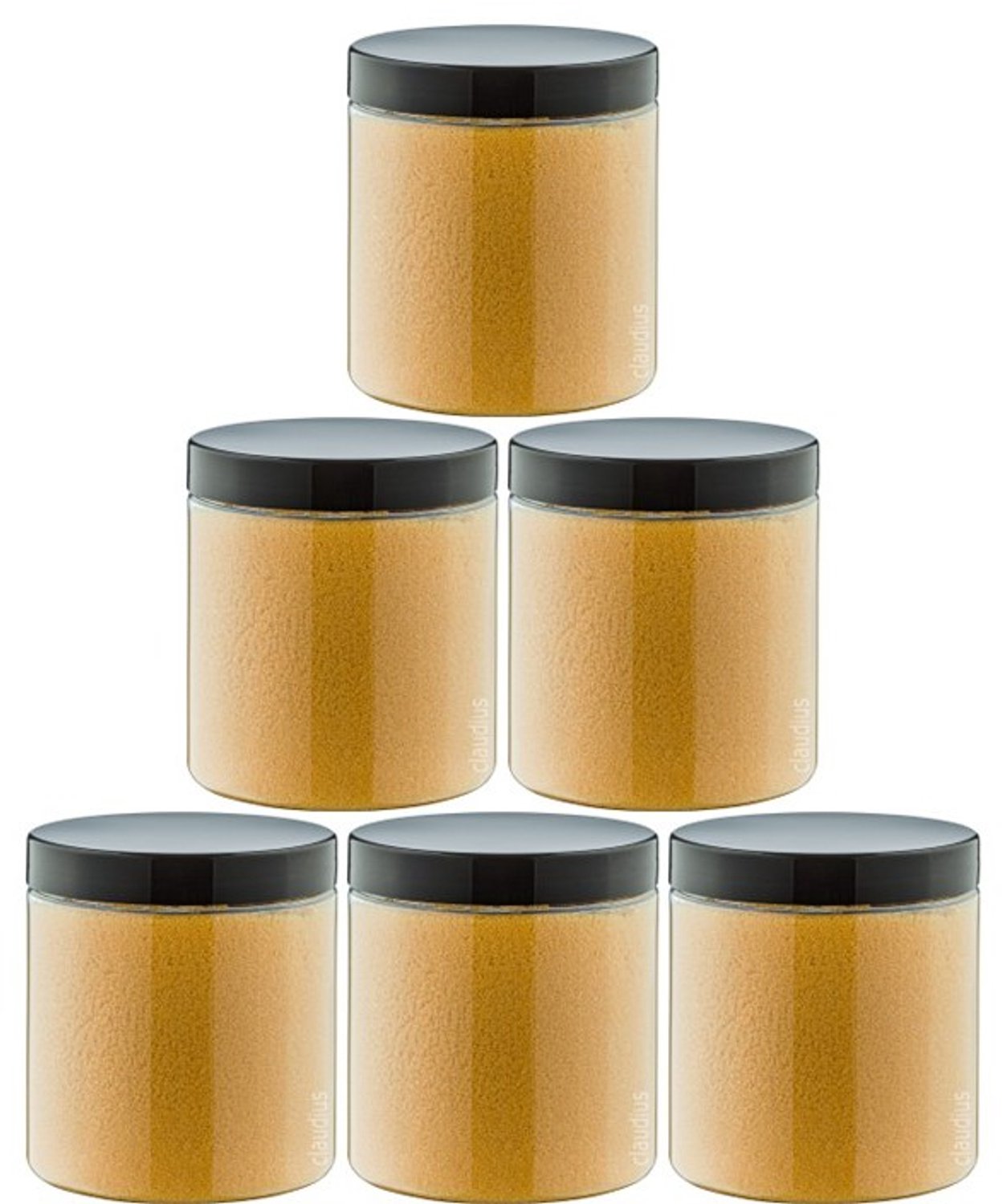 Claudius Scrubzout Appel-Kaneel 300 gram - Pot met zwarte deksel - set van 6 stuks - Hydraterende Lichaamsscrub - Body Scrub