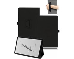 Hoes voor BOOX Note Max, 13,3 inch tablet, PU-lederen cover, klapstandaard, case, beschermhoes met penhouder en polsband, zwart