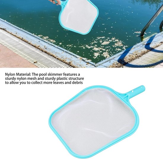 Leaf Rake Fine Mesh Frame Net, Heavy Duty Versterkte Frame Nylon Flat Leaf Rake Net voor Spa Vijver Zwembad Cleaner Benodigdheden 42,9 x 29x3 cm — afbeelding 2