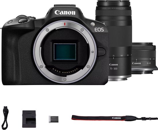 Canon EOS R50 + RF-S 18-45 IS STM + RF 75-300 - Systeemcamera - 24.2 MP - 4K Video - Compact formaat - Kantelbaar touchscreen - Inclusief standaard zoomlens + telezoomlens — cadeau in Elektronica - foto 7