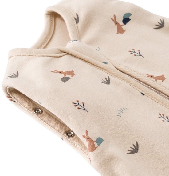 Fresk Cocoon Slaapzak voor Baby's - 0-6M - Inbaker Zomerslaapzak - Biologisch Katoen - TOG 0.7 - Zandkleurig - Rabbit van Merkloos — afbeelding 3