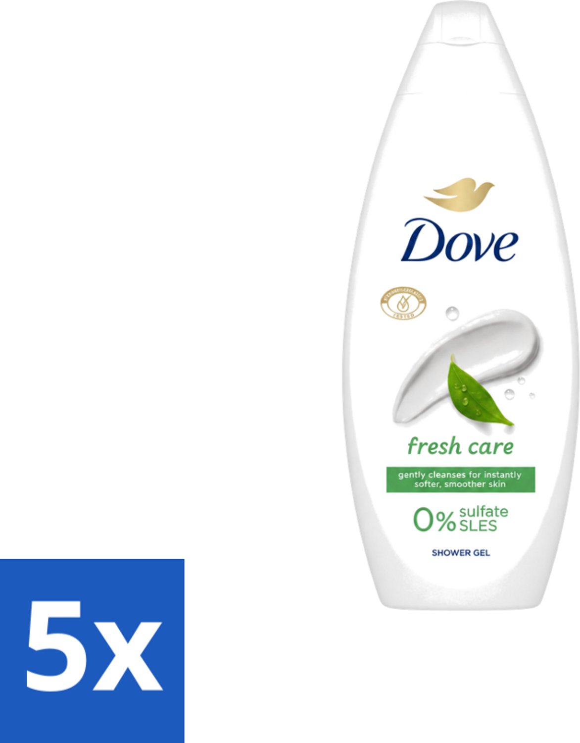 5 x Dove – Douchegel – Fresh Care – 250 ml - Voordeelverpakking - 5 stuks
