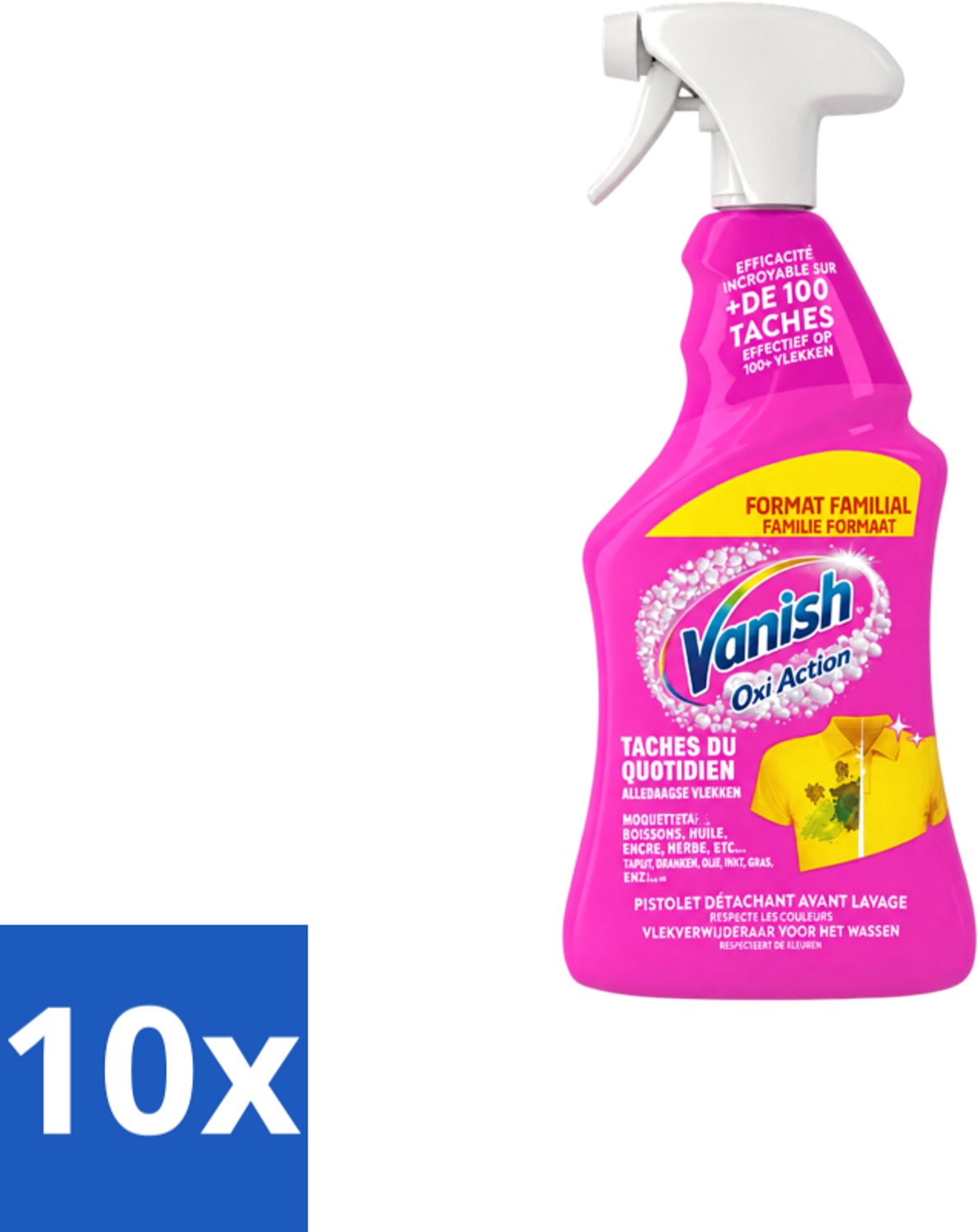 10 x Vanish – Vlekverwijderaar Spray – Oxi Action 4-in-1 – 940 ml - Voordeelverpakking - 10 stuks