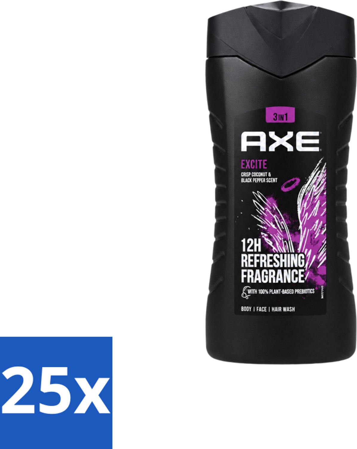25 x AXE – Douchegel – Excite – 250 ml - Voordeelverpakking - 25 stuks
