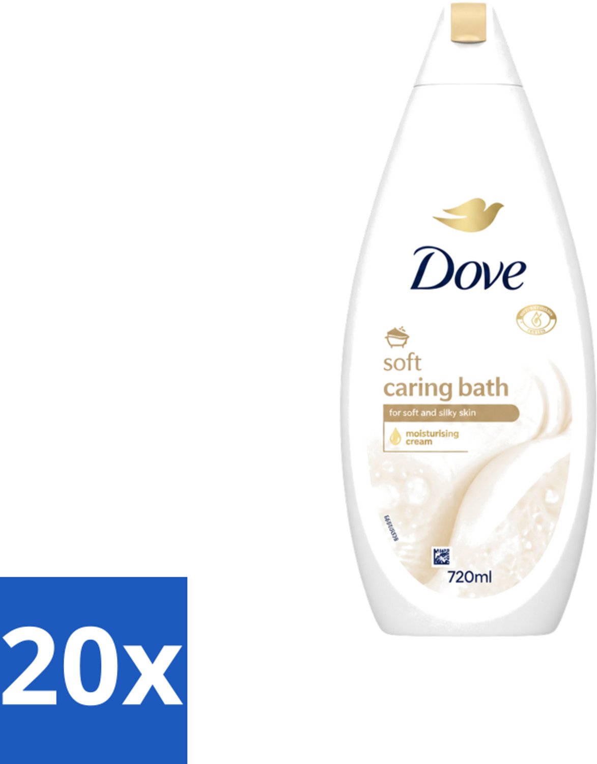 20 x Dove – Badcrème – Soft – 720 ml - Voordeelverpakking - 20 stuks