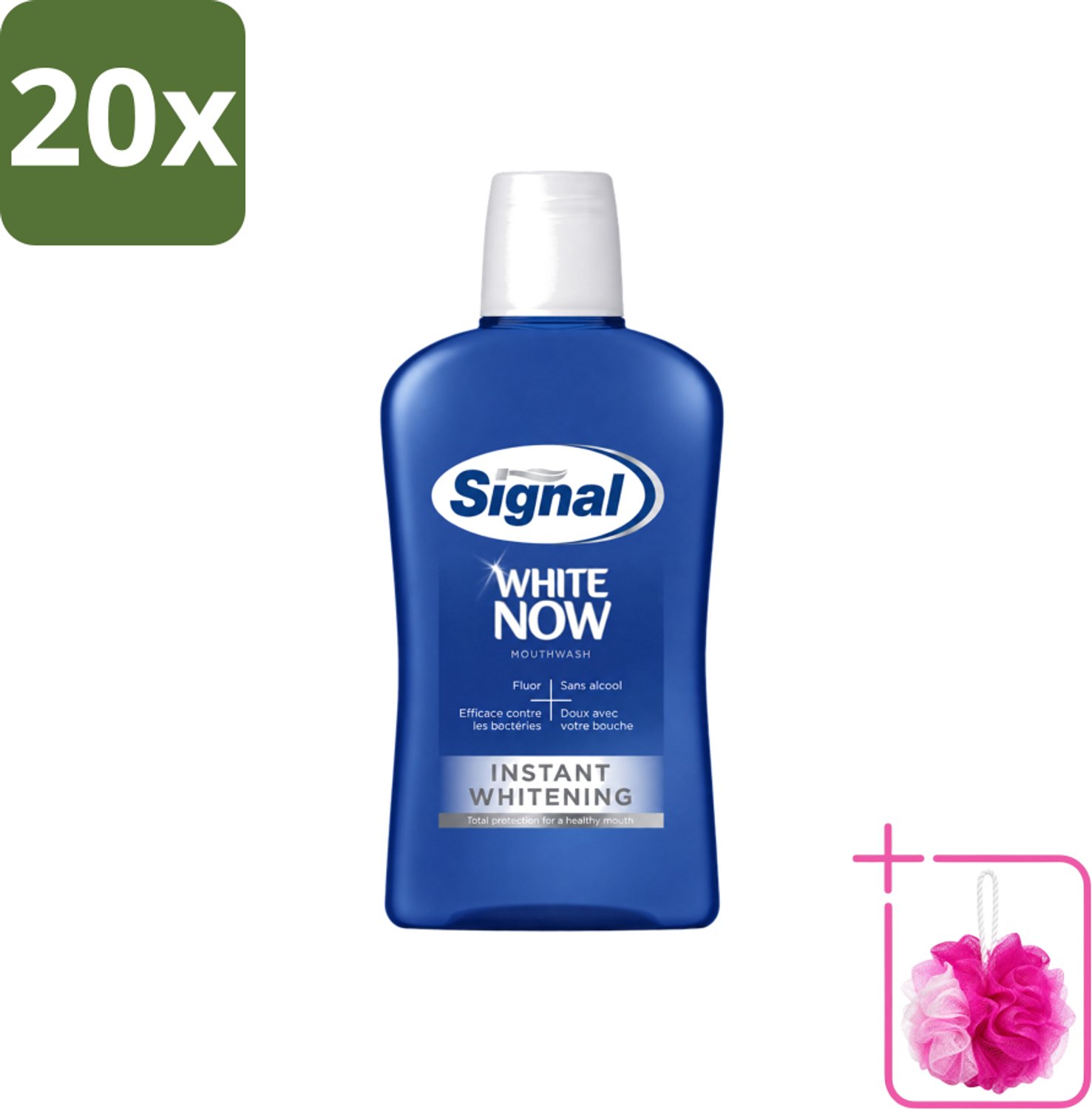 20 x Signal - White Now - Mondwater - 0 % Alcohol - 500 ml - Bulkverpakking - Mondwater - Douchemop - Mondverzorging