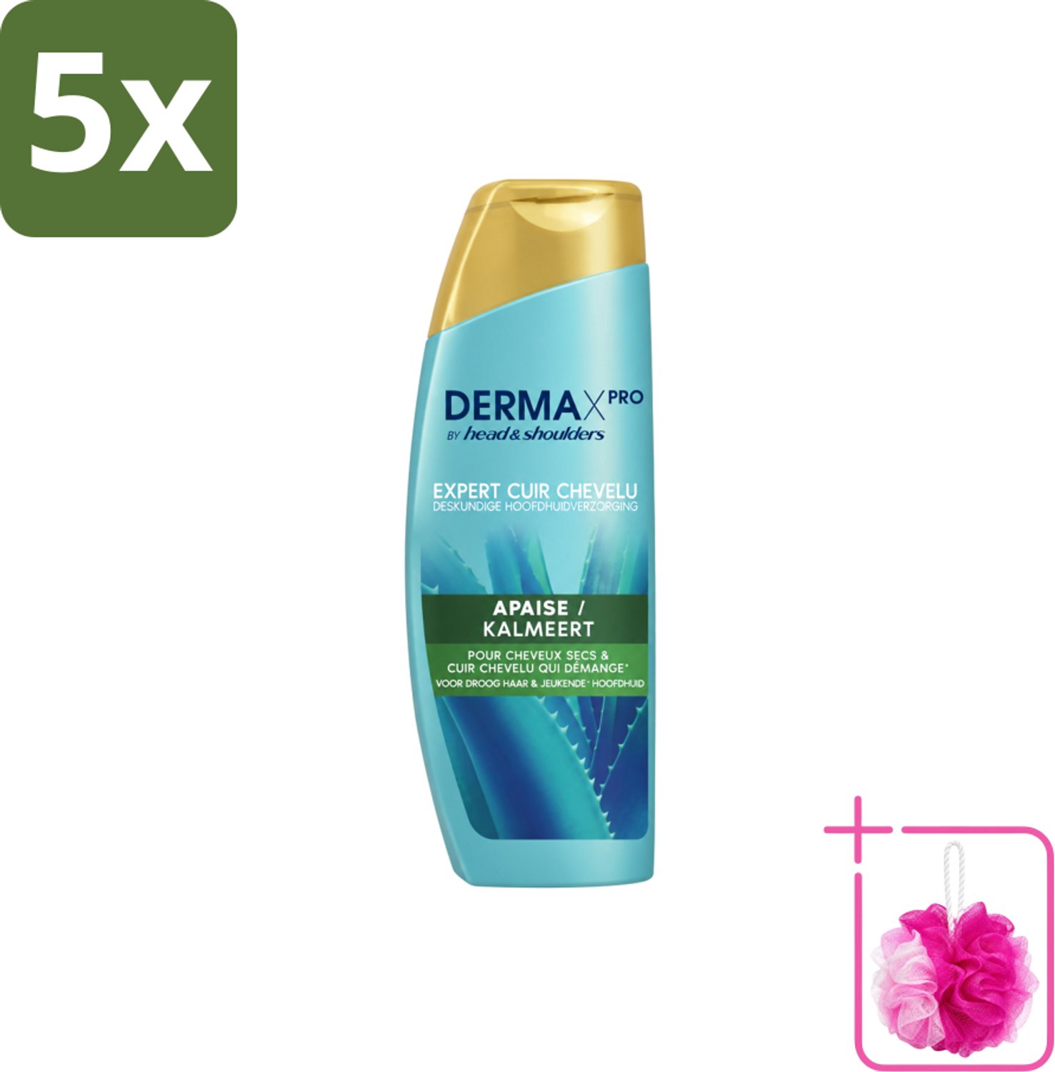 5 x Head & Shoulders - Shampoo - DermaXpro - Kalmeert - 225ml - Bulkverpakking - Kwaliteit - Douchemop - Prijs